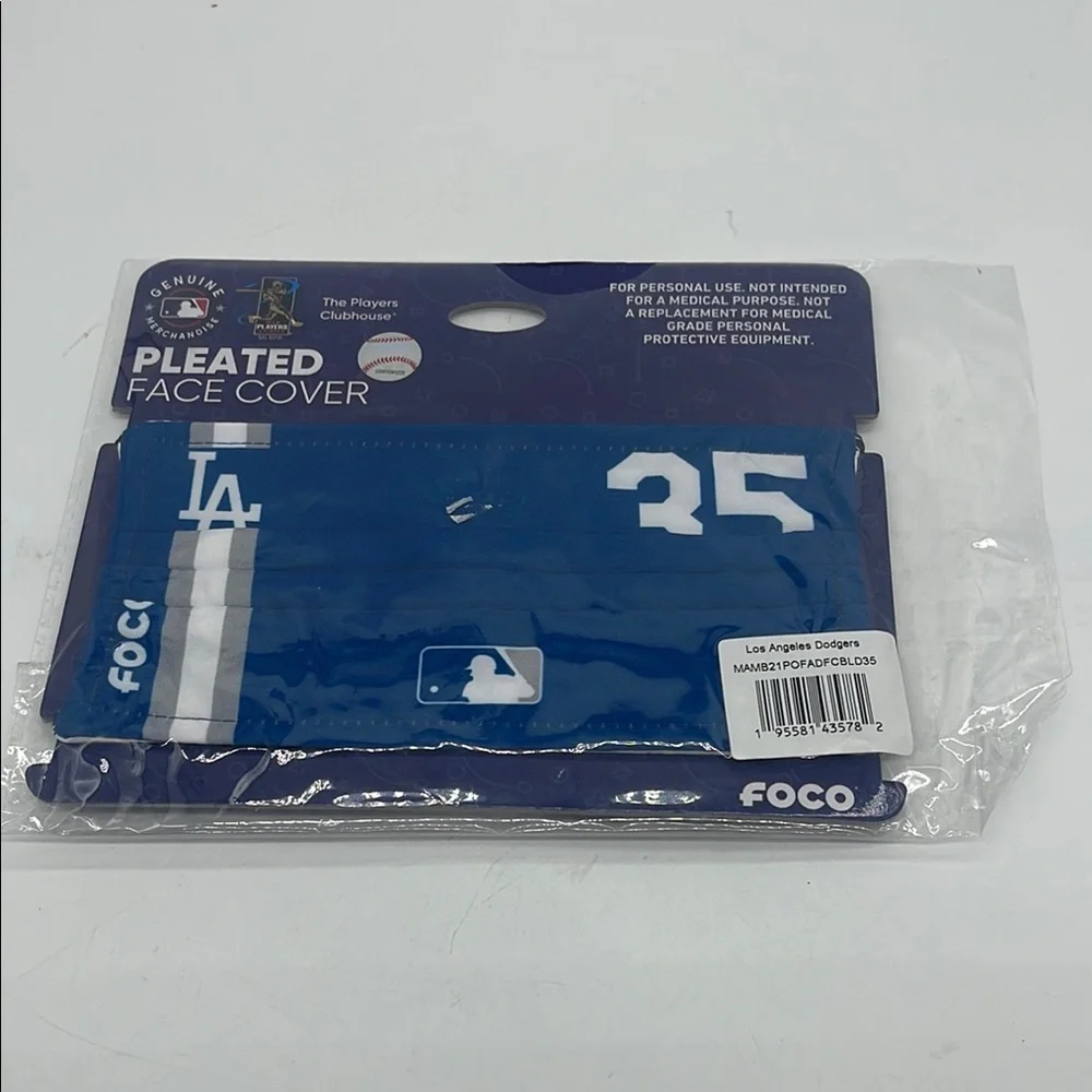 Blue Los Angeles Dodgers Pleated Face Cover